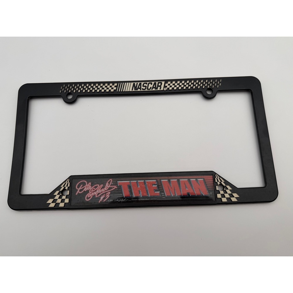 Dale Earnhardt #3 The Man NASCAR License Plate Frame Vintage 2002 Black Plastic